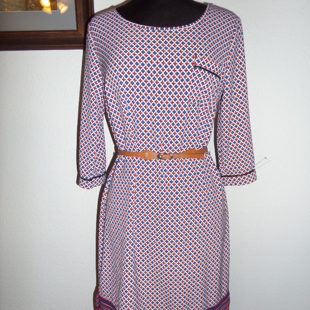 MERONA Womens Blue and Red Dress Size M Dress